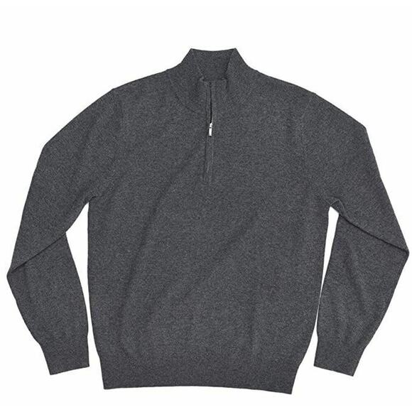 State Cashmere Half Zip Mock Neck Pullover 100% Pure Cashmere Polo Sweater XL - Picture 7 of 10